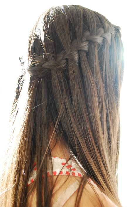 . Waterfall Braid Hairstyle, Long Brunette Hair, French Braid Hairstyles, Nice Hair, Hair Styles 2014, Waterfall Braid, Long Straight Hair, Braids For Long Hair, Hair Stuff