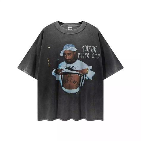 Tupac Shirt, False God, Tupac T Shirt, Black Tees, Casual Summer Shorts, Streetwear Tshirt, Tupac, Fashion Essentials, Vintage Tees