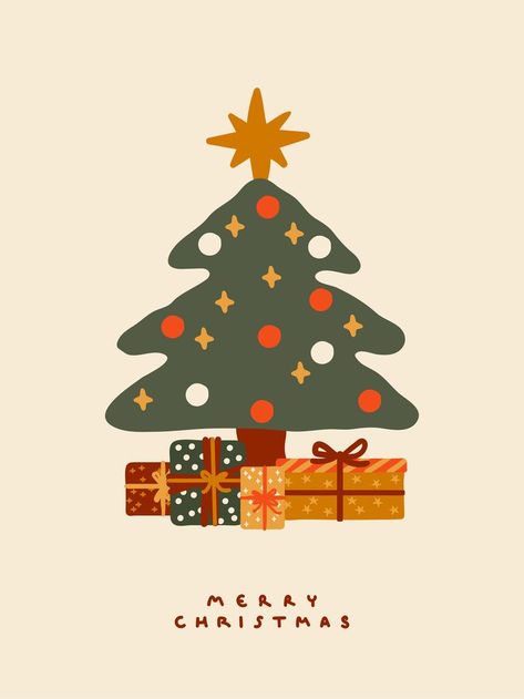 Merry Christmas Quotes Aesthetic, Merry Christmas Quote, Tree With Presents, Christmas Poster Design, Christmas Tree Poster, Room Decor Cute, Christmas Tree With Presents, Merry Christmas Quotes, Christmas Collage