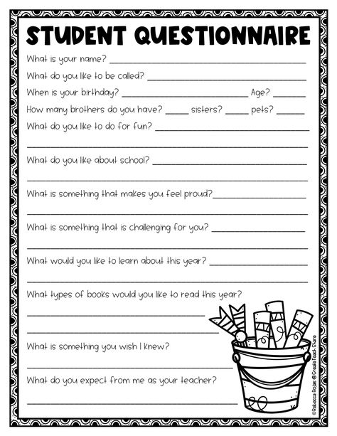 Student Questionnaire Freebie.pdf - Google Drive Get To Know Me Student Worksheet, Get To Know Students Questionnaire, Get To Know The Students Worksheet, Student Introduction Sheet, First Class Ideas Teachers, About Me Worksheet High School, Middle School Get To Know You Worksheet, Student Questionnaire Elementary, Back To School Worksheets 5th Grade