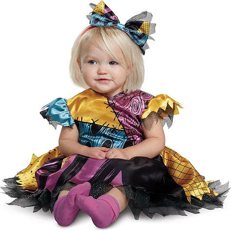 Satin dress with sublimated art
Tattered sleeves and skirt trim

#disneybaby #halloween #costume Sally Nightmare Before Christmas Costume, The Nightmare Before Christmas Sally, Nightmare Before Christmas Costume, Sally Dress, Infant Costume, Sally Costume, Nightmare Before Christmas Characters, Nightmare Before Christmas Sally, Sally Nightmare