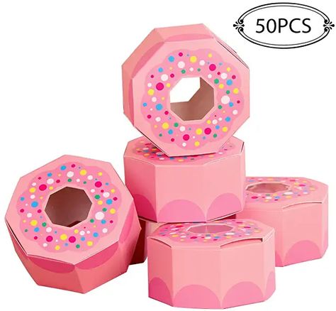 Donut Party Supplies, Donut Theme Party, Wedding Favor Gift Boxes, Pink Party Supplies, Hexagon Box, Baby Shower Gift Box, Donut Box, Wedding Favors And Gifts, Donut Pattern