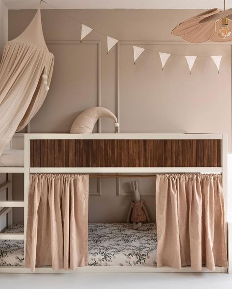 TOP IKEA HACKS FOR KIDS' ROOMS - Kids Interiors Ikea Room Kids Girl, Ikea Bunk Bed Hack, Bunk Bed Hacks, Ikea Decor Hacks, Wisteria Cottage, Kura Bed Hack, Ikea Bunk Bed, Cama Ikea, Ikea Kids Room