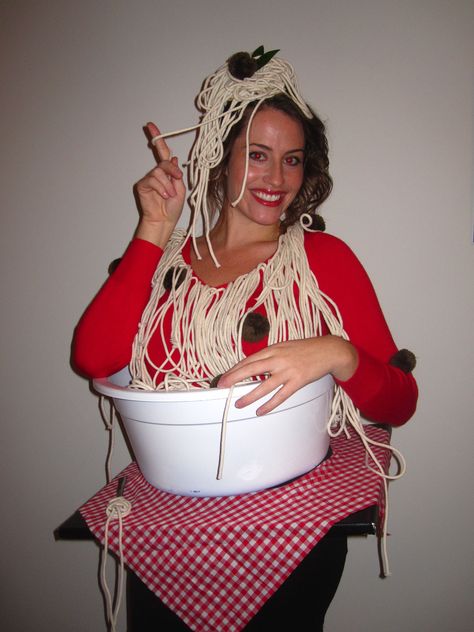 It all started in the fall of 2012. Living in Shanghai and having cheap trimmings and materials at my finger tips, I set out to make an epic halloween costume. Behold, the Spaghetti and Meatball Co… Spaghetti And Meatball Costume, Meatball Costume, Epic Halloween Costumes, Diy Halloween Costumes Easy, Finger Tips, Halloween Fashion, Diy Halloween Costumes, Diy Costumes, In The Fall