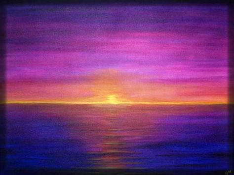 Sunset Purple Sunset Aesthetic Painting, Purple Sunset Painting, Mountain Sunset Painting, Sunset Painting Easy, Paint Sunset, Analogous Color, Beach Sunset Painting, Purple Skies, Sunset Backdrop