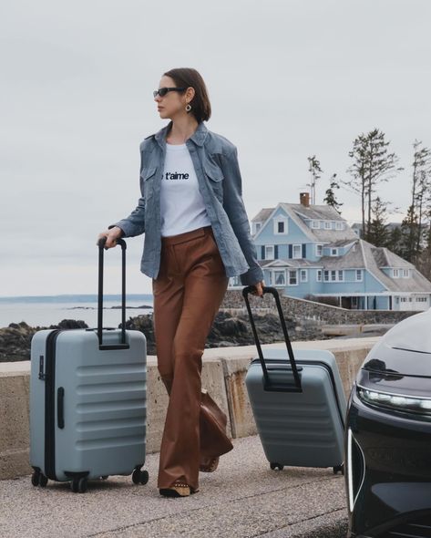 On my recent culinary weekend getaway to coastal Maine, I was accompanied by my @antlerofficial Icon series luggage in ‘Mist Blue.’ When I first saw the color, I couldn’t think of a better matching backdrop than the off-season northern New England beach towns with their rugged coastline and overcast sky. Traveling to Maine was a love letter to spontaneity and style, made effortlessly chic by my trusty Antler luggage, a stylish companion that transforms every trip into an elegant escapade. #an... Antler Luggage, New England Beach, England Beaches, Coastal Maine, Beach Towns, A Love Letter, Beach Town, Love Letter, Weekend Getaway