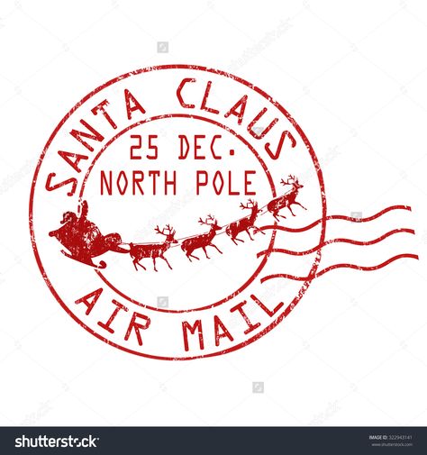 Polo Nord, Santa Claus Letter, Santa Stamp, Santa Mail, Christmas Mail, Mail Stamp, Christmas Print, Picture Frame Art, Santa Letter