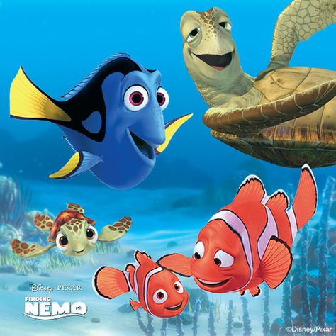 Aquarium Drawing, Nemo Movie, Finding Nemo Characters, Baby Dory, Dory Nemo, Nemo Birthday, Disney Canvas Art, Disney Finding Nemo, Underwater Painting