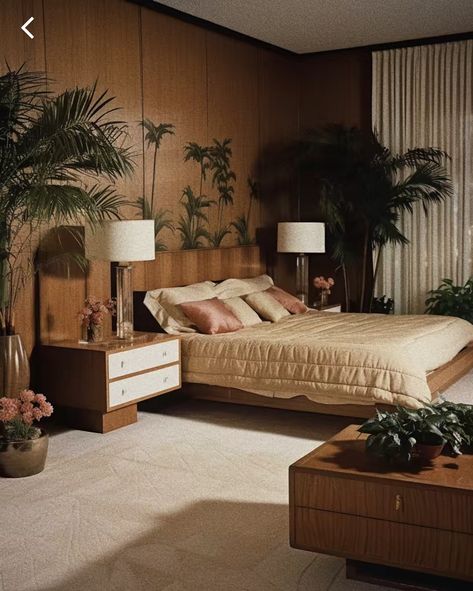 80s Modern Interior Design, 70s Mid Century Bedroom, Modern 80s Interior Design, 80s Aesthetic House, 80s Home Interior, Modern 70s Bedroom, 60s Room Aesthetic, 70s Interior Design Bedroom, 80s Aesthetic Bedroom