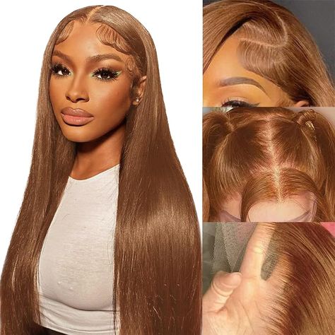 PRICES MAY VARY. 🌷【Ginger Brown Straight Human Hair Wigs Details】: Light Brown Straight Human Hair with Transparent Lace to Create a Truly Natural Makeup that Fits Your Skin Perfectly. Medium Hat Size (22.5 inches), with 2 Elastic Bands, 3 Combs to Help You Fix the Wig, Safe and Flexible, Easy to Wear, Comfortable and Breathable. 🌷【Light Brown Lace Front Wigs Human Hair Straight Material】: Our Light Brown Straight Lace Front Wig Human Hair Product Uses 100% Real Human Hair, 180% Density Makes Hazel Brown Wigs, Brown Wig Blonde Skunk Stripe, Human Hair Wigs 22 Inches, Lace Fron Wig, Front Lace Wigs Human Hair Premier Lace Wigs, Lace Front Wigs For Fall, 4x4x1 Lace Wig, Ginger Brown Lace Front Wig, Chocolate Brown Hair Lace