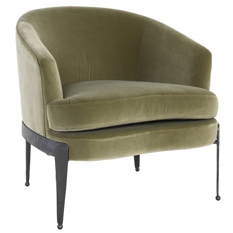 Latitude Run® Breeanne 31'' Wide Tufted Polyester Armchair | Wayfair Green Accent Chair, Green Velvet Chair, Minimalist Chair, Green Armchair, Hammered Iron, Fabric Accent Chair, Velvet Accent Chair, Upholstered Accent Chairs, Mesa Exterior