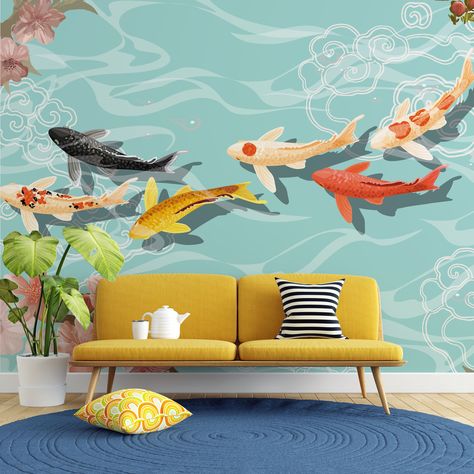 Excited to share the last addition #etsy shop: KOI FISH WALLPAPER. Asian Art Wallpaper. Modern Chinoiserie Wallpaper. Multicolored Stylish Living Room Mural. Lake And Fishes Mural https://etsy.me/3Nqh92i #Asianwallart #minimalist #Chinoiseriewallpaper #koifishmural Modern Chinoiserie Wallpaper, Koi Fish Wallpaper, Art Wall Mural, Chinoiserie Mural, Modern Chinoiserie, Lotus Wallpaper, Asian Wallpaper, Mural Paintings, Interior Murals