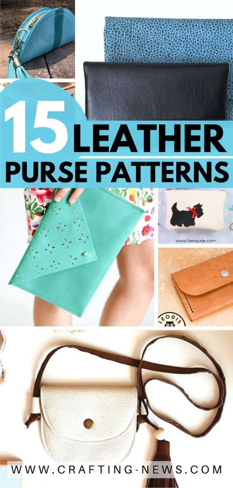 Handmade Leather Purse Pattern, Free Leather Bag Patterns, Leather Clutch Pattern, How To Sew A Leather Purse, Diy Leather Clutch Free Pattern, Leather Purse Patterns Free, Leather Bag Diy, Purse Pattern, Diy Leather Coin Purse