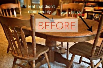 8 Vintage Hutch Makeovers Before and After DIY | Hometalk Dining Room Table Redo, Dining Table Redo, Dining Set Makeover, Oak Table And Chairs, Painted Dining Room Table, Oval Dining Room Table, Dining Room Table Makeover, Old Kitchen Tables, Oak Dining Room Table