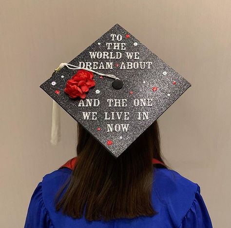 Hadestown grad cap #hadestown #graduation #graduationcap #waitforme #broadway Graduation Cap Designs Book Quotes, Newsies Graduation Cap, Musical Theater Graduation Cap, Grad Cap Ideas Musical Theatre, Hadestown Graduation Cap, Graduation Cap Designs Musical Theatre, Broadway Graduation Cap, Theatre Grad Cap, Musical Theatre Graduation Cap