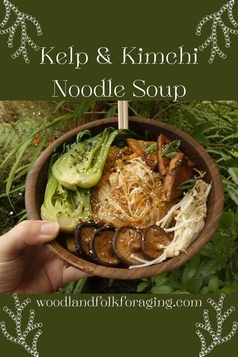 Kelp Noodle Recipe, Kelp Recipes, Korean Keto, Kimchi Noodle Soup, Sea Lettuce, Kimchi Noodles, Homemade Kimchi, Ramen Broth, Kelp Noodles