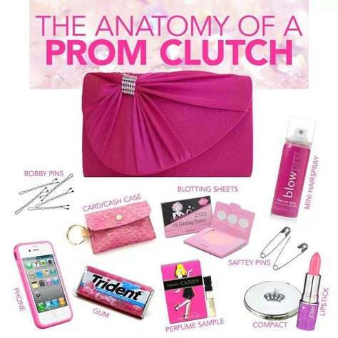 Prom Hacks, Prom Checklist, Prom Essentials, Prom Prep, Prom Tips, Prom Planning, Prom Bag, Prom Purse, Prom Clutch