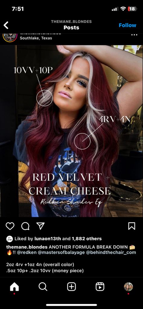 Eggplant Colored Hair, Red Velvet Hair Color, Plum Burgundy Hair, Plum Red Hair, Burgundy Hair With Highlights, Wine Red Hair Color, Cherry Cola Hair Color, Dark Burgundy Hair, Vibrant Red Hair