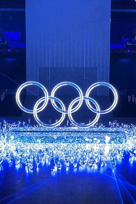 Olympic Opening Ceremony, Winter Olympics Aesthetic, Olympic Ceremony, Olympics Wallpaper, Olympics Aesthetic, Winter Olympics 2022, Olympic Podium, Olympic Rings, Holiday Lookbook