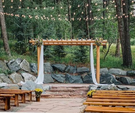 The Pines by Wedgewood Weddings Golden Weddings Denver Wedding Venues… Indoor Fireworks, Colorado Wedding Reception, Wedding Banquet Hall, Forest Wedding Venue, Wood Arbor, Romantic Wedding Venue, Wedgewood Wedding, Mountain Wedding Colorado, Colorado Wedding Venues