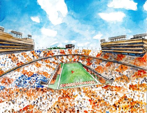 Univ Of Tennessee, College Canvas, Neyland Stadium, Tennessee Volunteers Football, Monster House, Dorm Art, Rocky Top, Knoxville Tennessee, University Of Tennessee