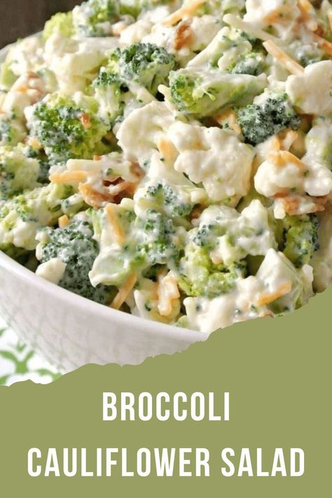 a salad that bursts with color, flavor, and wholesome goodness—our Refreshing Broccoli Cauliflower Salad does just that. With crisp broccoli and cauliflower florets, tangy red onions, creamy dressing, and a medley of complementary ingredients, this salad is a refreshing symphony of textures and tastes. Join us in creating a salad that will elevate your dining Loaded Broccoli Cauliflower Salad, Broccoli Cauliflower Recipes, Broccoli Cauliflower Salad Recipes, Loaded Broccoli, Best Broccoli Salad Recipe, Broccoli Cauliflower Salad, Broccoli And Cauliflower, Raw Broccoli, Broccoli Salad Recipe