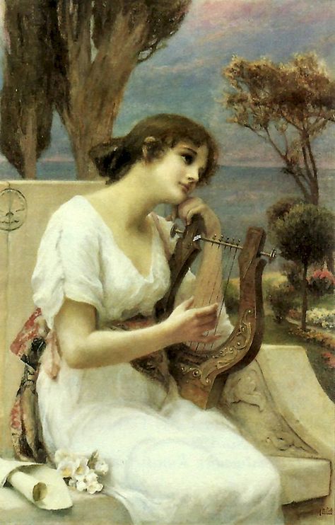 seifert, alfred - Young Lady Playing a Lyre | Alfred Seifert… | Flickr Dnd Bard, Tiefling Bard, Greek Paintings, Lake Girl, Sketchbook Cover, Name Pictures, Classical Antiquity, Romantic Scenes, Biblical Art