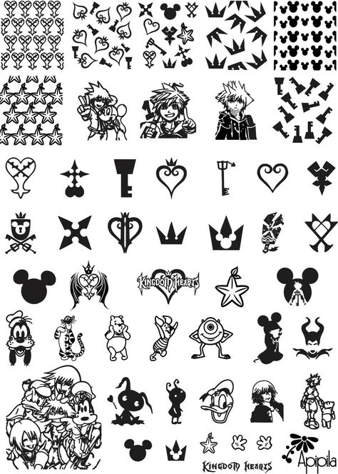 Kingdom Hearts Symbols Tattoo, Kingdom Hearts Minimalist Tattoo, Kingdom Hearts Flash Tattoo, Kingdom Heart Tattoo Ideas, Kindom Hearts Tattoos, Kingdom Hearts Heartless Tattoo, Kingdom Hearts Tattoo Small, Kingdom Hearts Nail Art, Keyblade Tattoo Kingdom Hearts