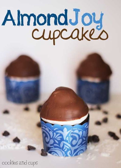 Almond Joy Cupcakes Almond Joy Cupcakes, Cookies And Cups, Fun Cupcake Recipes, Almond Joy, Chocolate Cake Mixes, Cupcake Cake, Yummy Cupcakes, Fun Cupcakes, Yummy Sweets