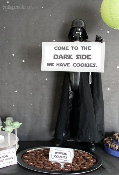 how to decorate a star wars themed party for cheap | food, decor and kids games on pretty providence Starwars Themed Birthday Party, Star Wars Birthday Decorations, Star Wars Essen, Star Wars Themed Party, 4de Verjaardag, Star Wars Baby Shower, Star Wars Theme Party, Star Wars Food, Star Wars Birthday Party