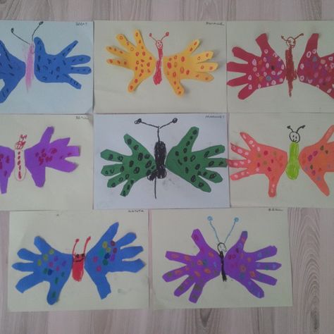 handprint butterfly craft | Crafts and Worksheets for Preschool,Toddler and Kindergarten Butterfly Crafts Preschool, Handprint Butterfly, Summer Crafts For Toddlers, Caterpillar Craft, Butterfly Project, Insect Crafts, Butterfly Craft, Bug Crafts, Worksheets For Preschool