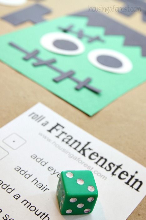 Halloween game for kids ~ Roll A Frankenstein Roll A Monster Game, Roll A Pumpkin Game, Roll A Frankenstein, Roll A Frankenstein Dice Game, Roll A Pumpkin Dice Game, Roll A Monster Dice Game, Roll A Monster, Kindergarten Halloween Party, Frankenstein Craft