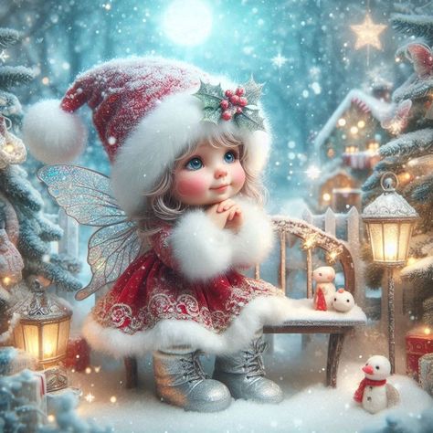 Beautiful Winter Scenes Christmas, Busted Canvas, Merry Christmas Pictures, Christmas Artwork, Fairy Artwork, Gems Art, Kraf Diy, Diy Set, Christmas Scenes