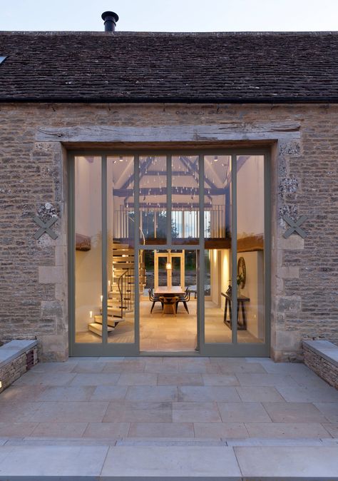 Houzz Tour: A Characterful Barn Conversion Gets a Clever Extension | Houzz UK Barn Conversion Exterior, Converted Barn Homes, Barn Conversion Interiors, Wooden Door Entrance, Home Styles Exterior, Contemporary Barn, Contemporary House Exterior, Barn Renovation, Converted Barn