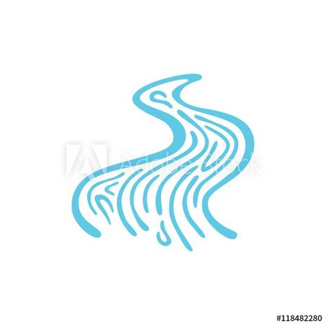 River Symbol, River Abstract, Image Vector, The River, Adobe Stock, Tatting, Stock Vector, Stock Images, Tattoos