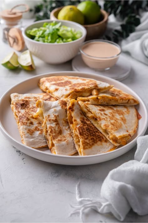 Taco Bell Chicken Quesadilla (Copycat Recipe) Taco Bell Cantina Chicken Tacos Recipe, Chicken Casadia, Quesedias Recipe, Quesadilla Aesthetic, Taco Bell Chicken Quesadilla Recipe, Brianna Aesthetic, Taco Bell Chicken Quesadilla, Chicken Quesadillas Taco Bell, Homemade Taco Bell