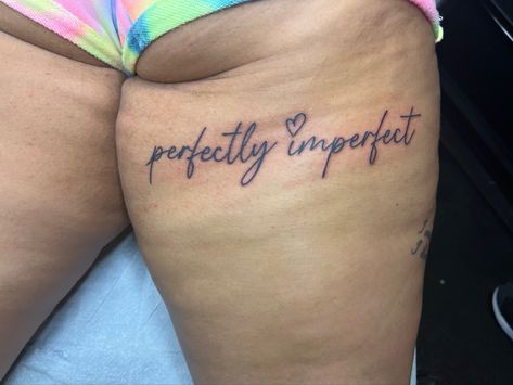 Underbutt Cheek Tattoo, Go Deeper Tattoo, Name Tattoos On Buttocks For Women, Name Tats Tattoo Ideas, Under Buttcheek Tattoo Black Women, Under Buttocks Tattoo Women, Low Back Tattoo Women Words, Under But Tattoo, Under Cheek Tattoos For Women