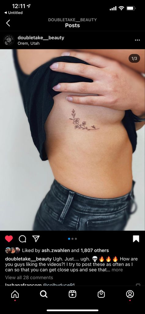 Cool Hidden Tattoos, Rob Tattoos Women, Secret Tattoos For Women Hip, Spots To Get Tattoos, Under Noon Tattoo Women, Sillohuete Tattoo, Sneaky Tattoo Placement, Mini Rib Tattoo, Below Breast Tattoo