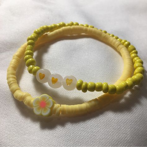 Beautiful Bracelets Yellow Stretchy** 7” Set Of 2 **All Our Items Are Handmade** **All Our Items Are Sanitized Before Departure** Yellow Bracelet Ideas, Yellow Beaded Bracelets, Jewelry Stacking, Diy Beaded Rings, Color Palette Yellow, Yellow Bracelet, Beautiful Bracelets, Stacked Jewelry, Stretchy Bracelets