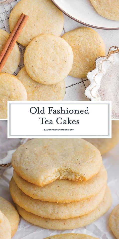 Simple sugar cookies that are soft, delicious, and great with a cup of coffee or tea, these Old Fashioned Tea Cakes are always a winner! Old Fashion Tea Cake Recipe, Tea Cake Cookie Recipe, Old Fashioned Tea Cakes, Tea Cookies Recipe, Southern Tea, Tea Cakes Southern, Tea Cake Cookies, Tea Sandwich, Tea Cakes Recipes