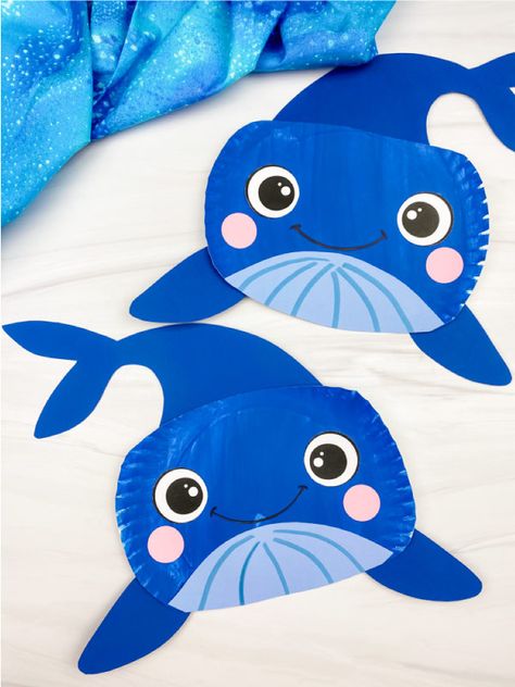 Blue Whale Craft Preschool, Whale Template Free Printable, Whale Crafts For Preschool, Dolphin Craft, Whale Craft, Seahorse Crafts, Sea Animal Crafts, Snail And The Whale, Vbs Craft