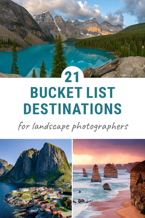 21 bucket list destinations for landscape photographers Pretty Views Nature, Photography Location Ideas, International Travel Essentials, Photography Bucket List, Breathtaking Scenery, Wildlife Travel, Landscape Photography Tips, Destination Photography, Travel Photography Inspiration