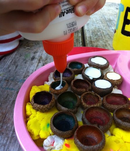 Acorn Cap Jewels | DIY for Beginners | KiwiCo Faerie Party, Felted Wool Balls, Diy For Beginners, Acorn Caps, Felt Wool Ball, Acorn Jewelry, Jewels Diy, Acorn Crafts, Diy Projects For Beginners