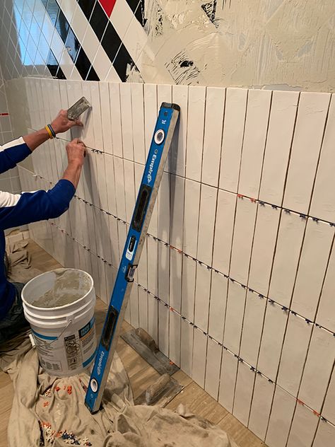 How to Tile Over Existing Tile | brepurposed Tile On Top Of Old Tile, Blonder Hair, Tiles In Bathroom, Tile Over Tile, Painted Shower Tile, Unique Tile Patterns, Belton House, Tile Painting, How To Tile