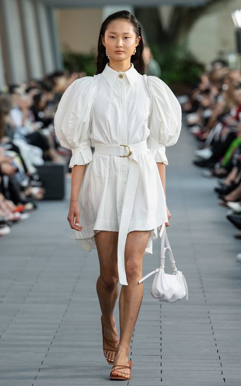 Aje Eucalypt Puff Sleeve Shirt Dress Summer Day Dresses, Resort 2020, Effortlessly Chic Outfits, Paris Outfits, Dress Shirt Sleeves, Puffy Sleeves, Australian Fashion, Boho Stil, Fashion Show Collection