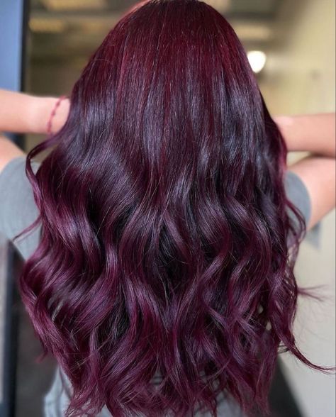 How would you describe this gorgeous @joicointensity custom #haircolor? We love it berry much with a cherry on top! 🍓🫐🍇🍒 @kkouturexo #Joico Formula on pre-lightened hair: Color Intensity Ruby Red + Amethyst Purple ✨Featuring✨ ♡ K-PAK Color Therapy Color Protecting Shampoo #JoicoColorTherapy ♡ K-PAK Color Therapy Color Protecting Conditioner Red Hair Color Trends, Red Tint Hair, Cherry Red Hair Color, Hair Color Cherry Coke, Red Purple Hair, Pelo Color Vino, Red Amethyst, Violet Hair Colors, Cherry Red Hair