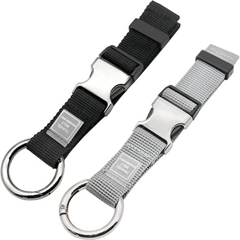 Add-A-Bag Luggage Strap Jacket Gripper, Luggage Straps Baggage Suitcase Belts Travel Accessories - Make Your Hands Free, Easy to Carry Your Extra Bags, (1x Black+1x Grey) Small Luggage, Kit Design, Luggage Strap, Luggage Straps, Travel Kit, Coffee Accessories, Adjustable Belt, Selfie Stick, Travel Gear