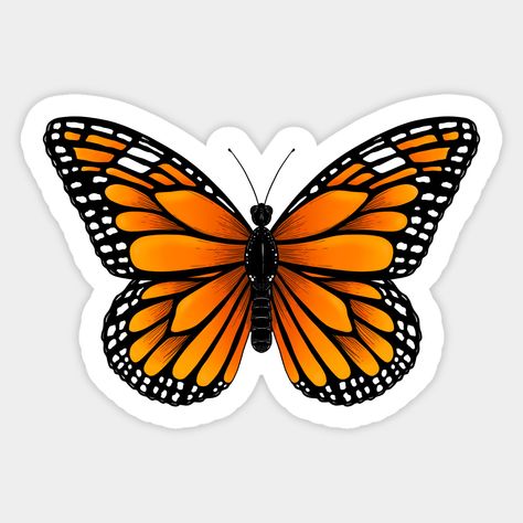 Monarch Butterfly was made on the iPad Pro in the Procreate App. -- Choose from our vast selection of stickers to match with your favorite design to make the perfect customized sticker/decal. Perfect to put on water bottles, laptops, hard hats, and car windows. Everything from favorite TV show stickers to funny stickers. For men, women, boys, and girls. Butterfly Stickers Printable, Butterflies Stickers, Butterfly Ideas, Tiny Stickers, Sticker Butterfly, Stickers Butterfly, Book Clip Art, Butterfly Tank Top, Butterfly Clipart