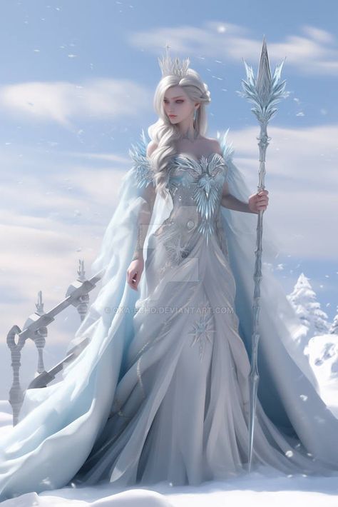 Snow Dress Aesthetic, Ice Dress Aesthetic, Winter Queen Dress, Ice Dress Snow Queen, Fantasy Ice Queen, Ice Sorcerer, Snow Queen Aesthetic, Ice Queen Aesthetic, Ice Queen Art