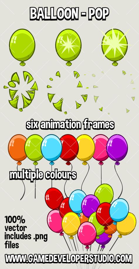 Balloon popping animation Popped Balloon Drawing, Balloon Reference Drawing, Tvpaint Animation, Balloon Animation, Balloon Pop Game, Balloon Popping, Balloon Drawing, Game Level Design, Balloon Mobile